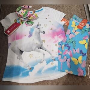 Lilly Pulitzer X Target Headband, Unicorn Shirt & Butterfly Leggings Bundle Set